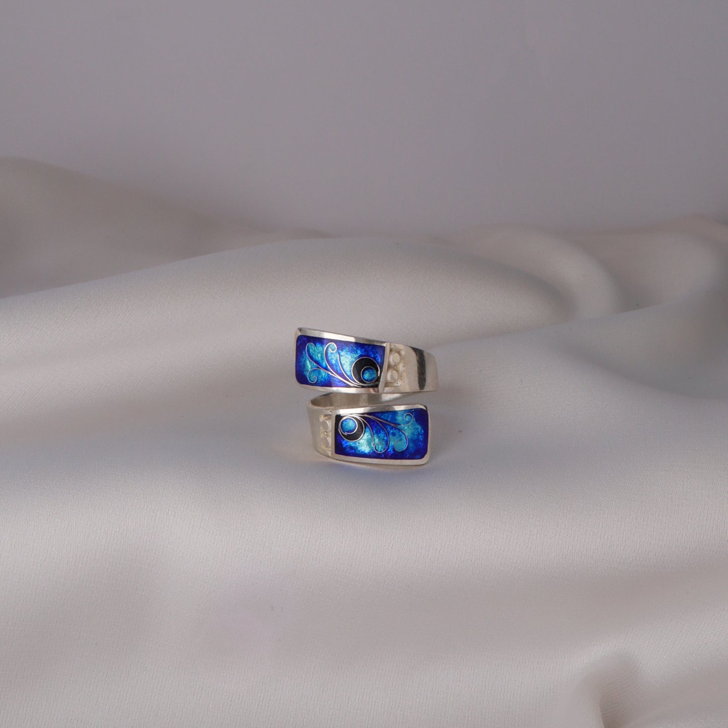 blue enamel ring