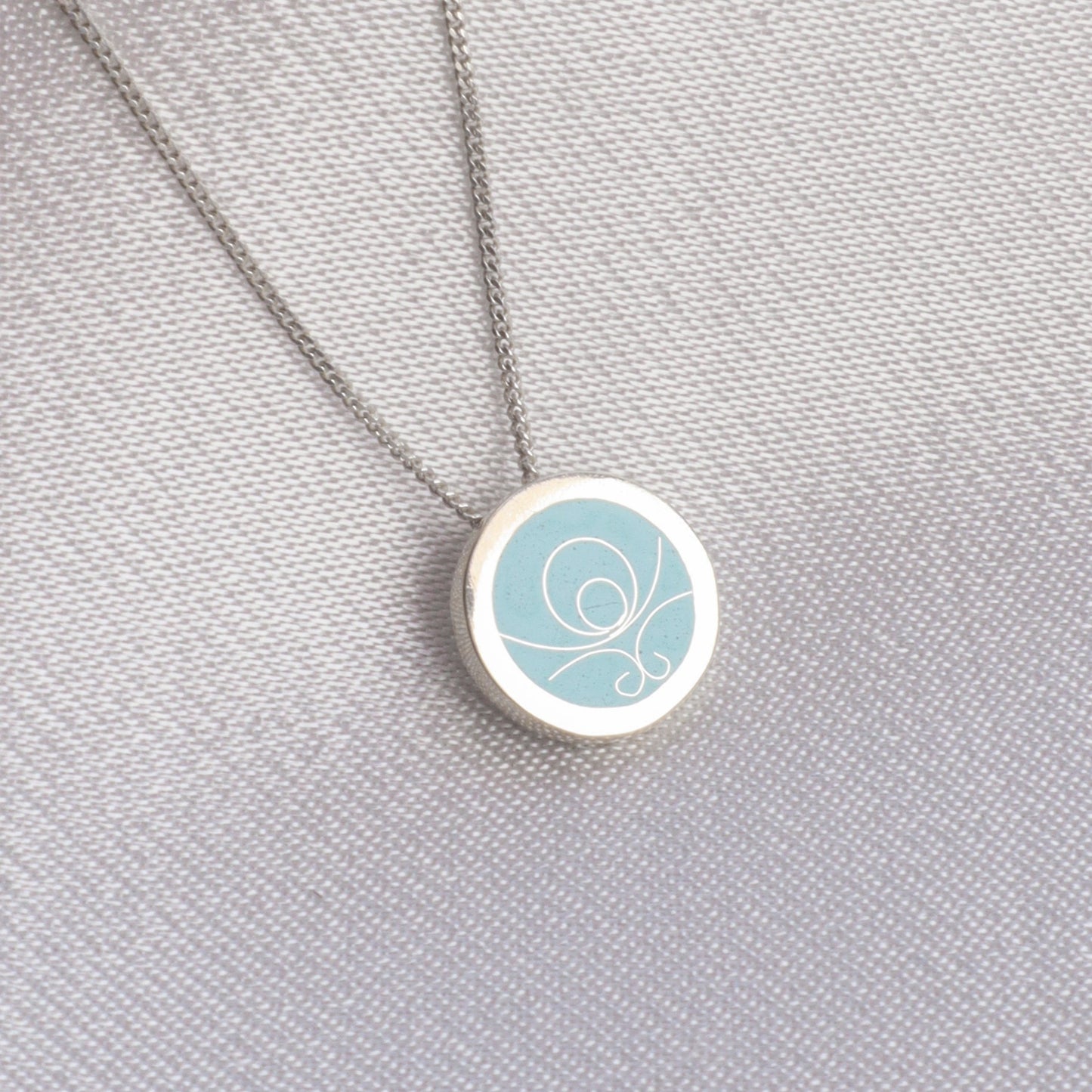 tiny Turquoise Cloisonne pendant, minankari