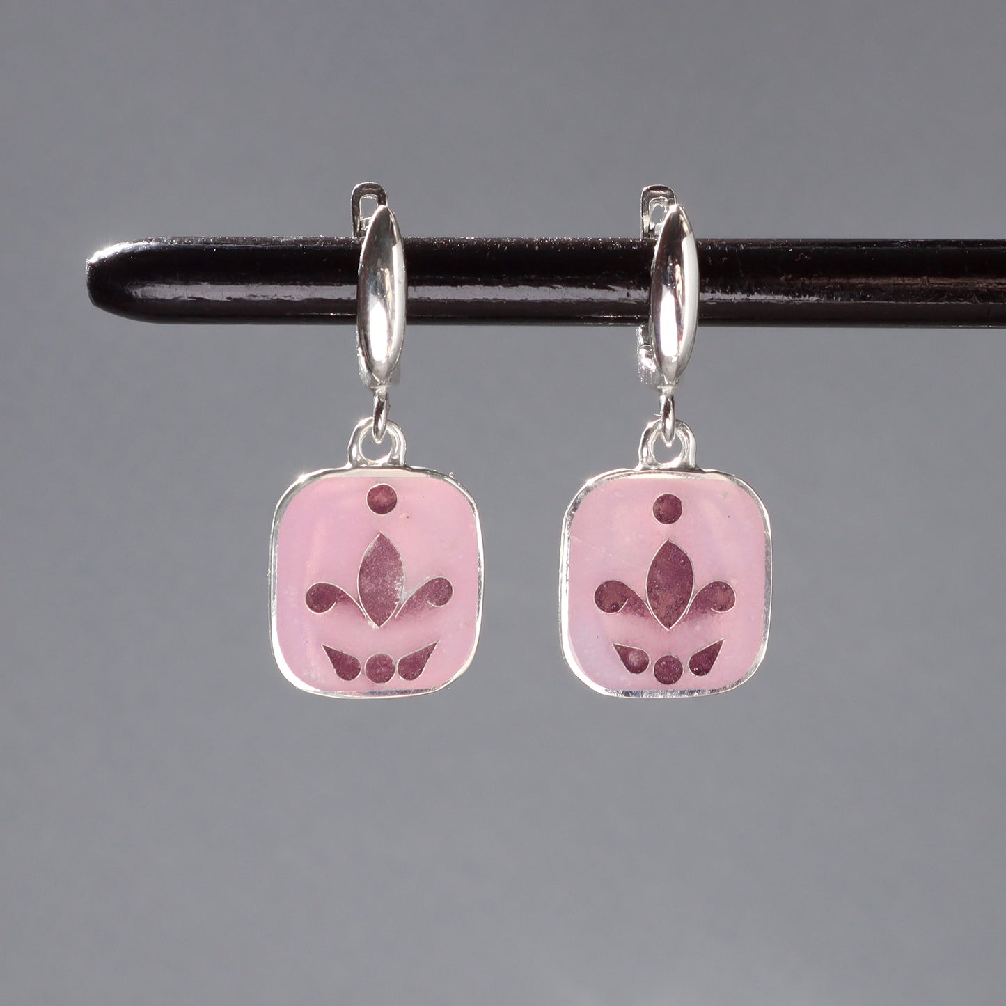 Pink Cloisonne Earrings