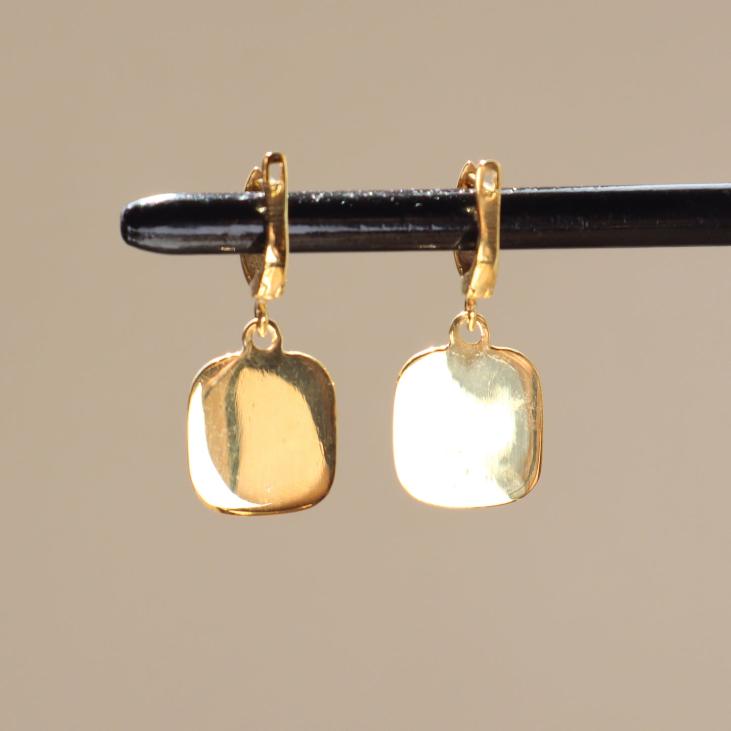 gold enamel earrings, handmade jewelry
