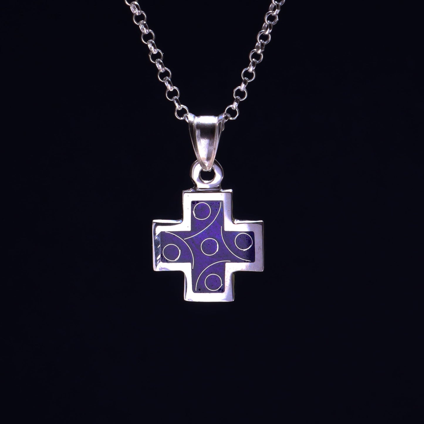 Dark blue enamel cross, cloisonne cross