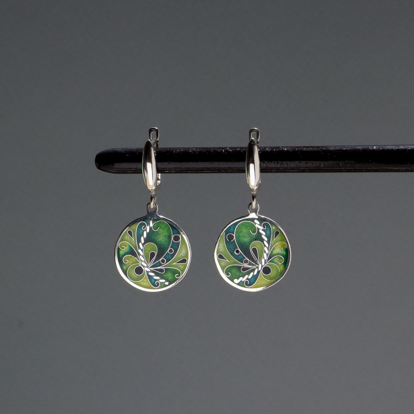 cloisonne earrings, minankari