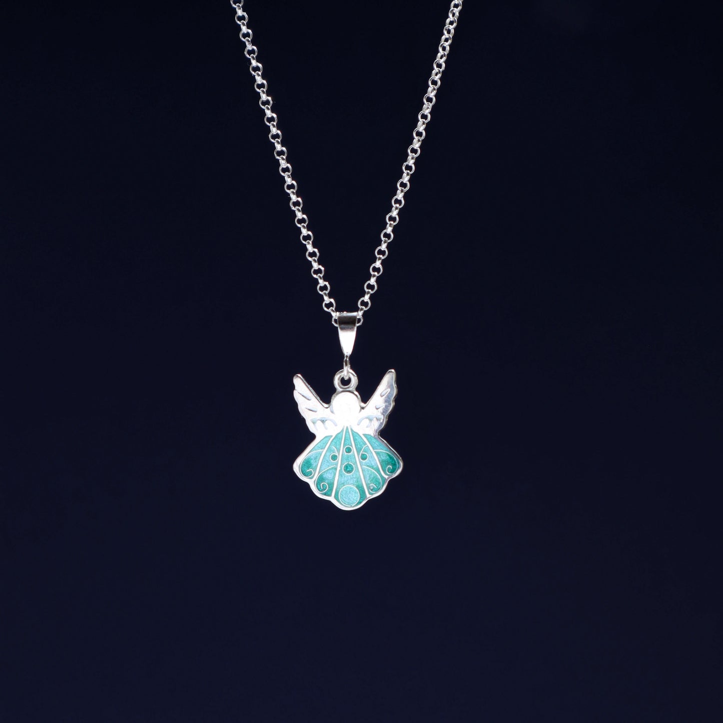 guardian angel pendant necklace, sterling silver pendant