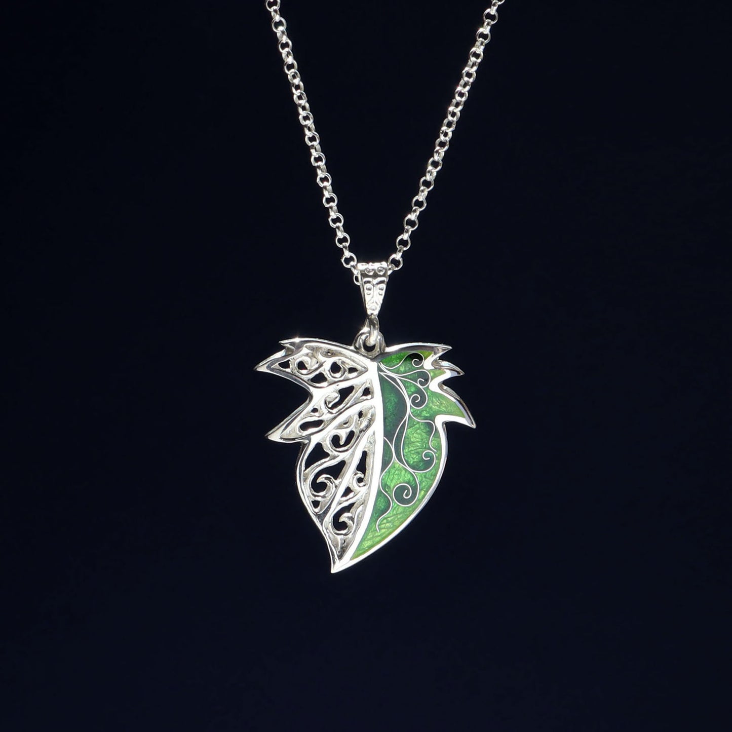 handmade leaf pendant, minankari