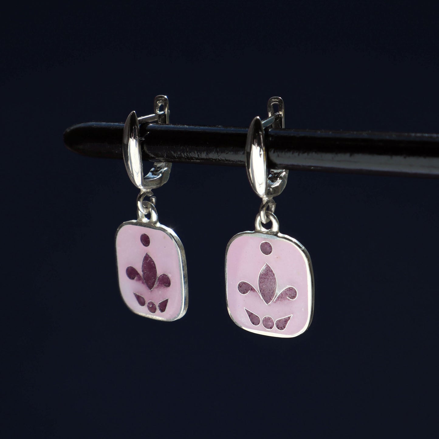 handmade cloisonne earrings, minankari jewelry