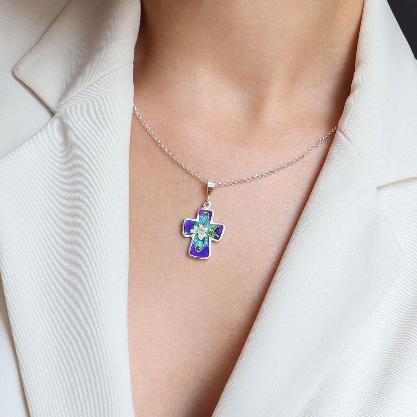 blue enamel cross