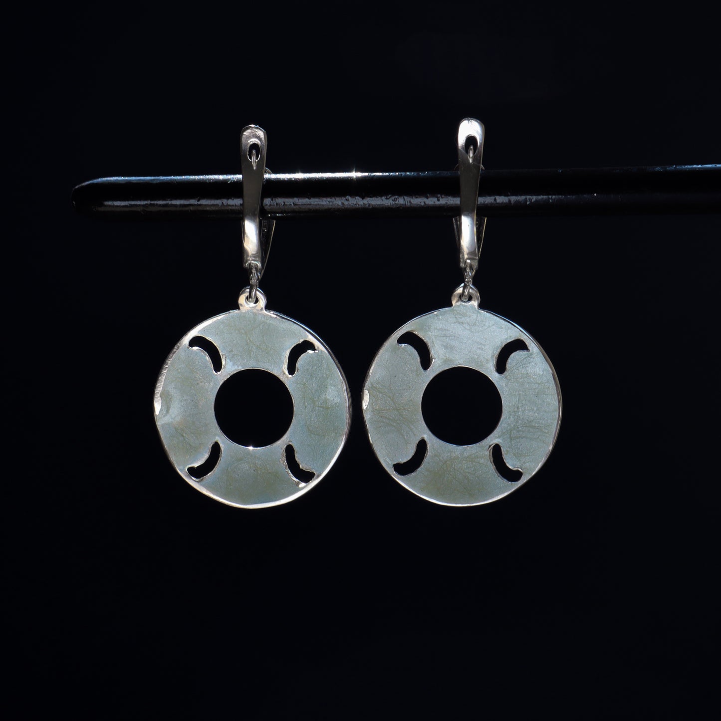 Round Enamel Earrings