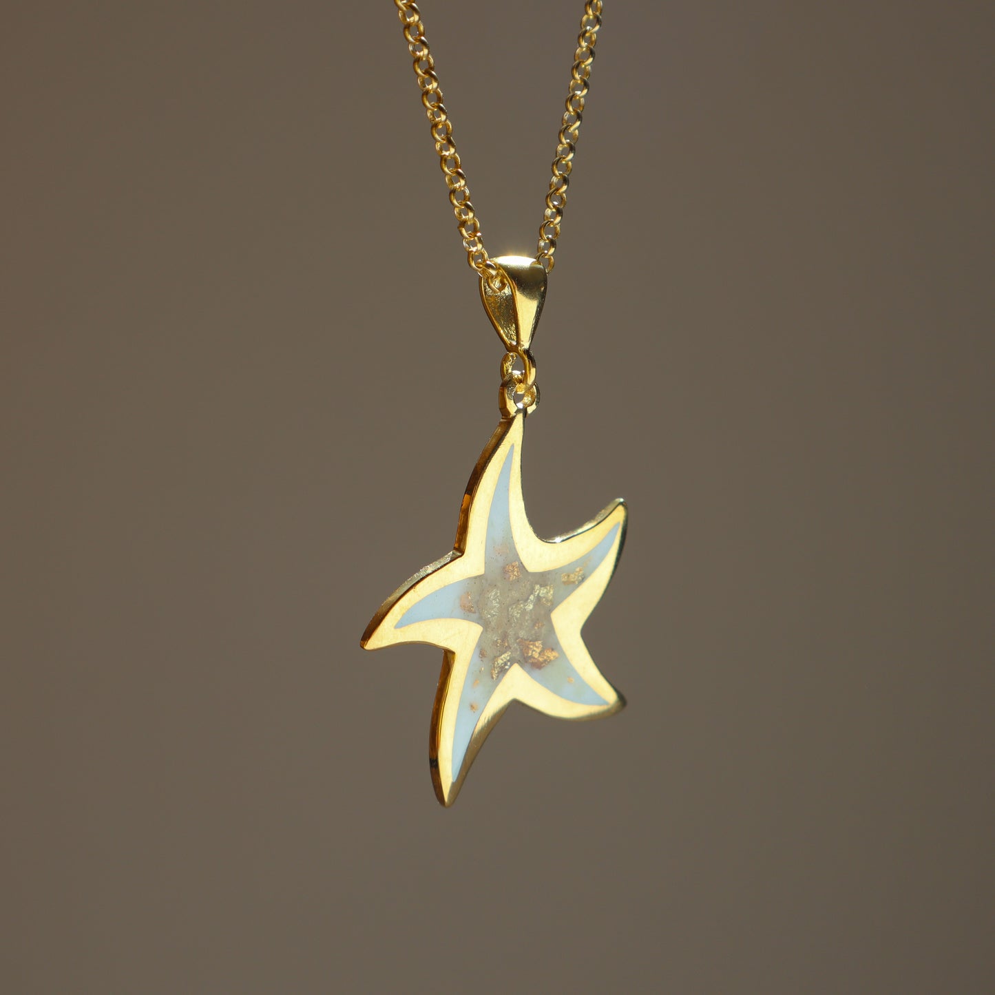 Starfish Pendant, Handmade Jewelry, Gold Necklace,
