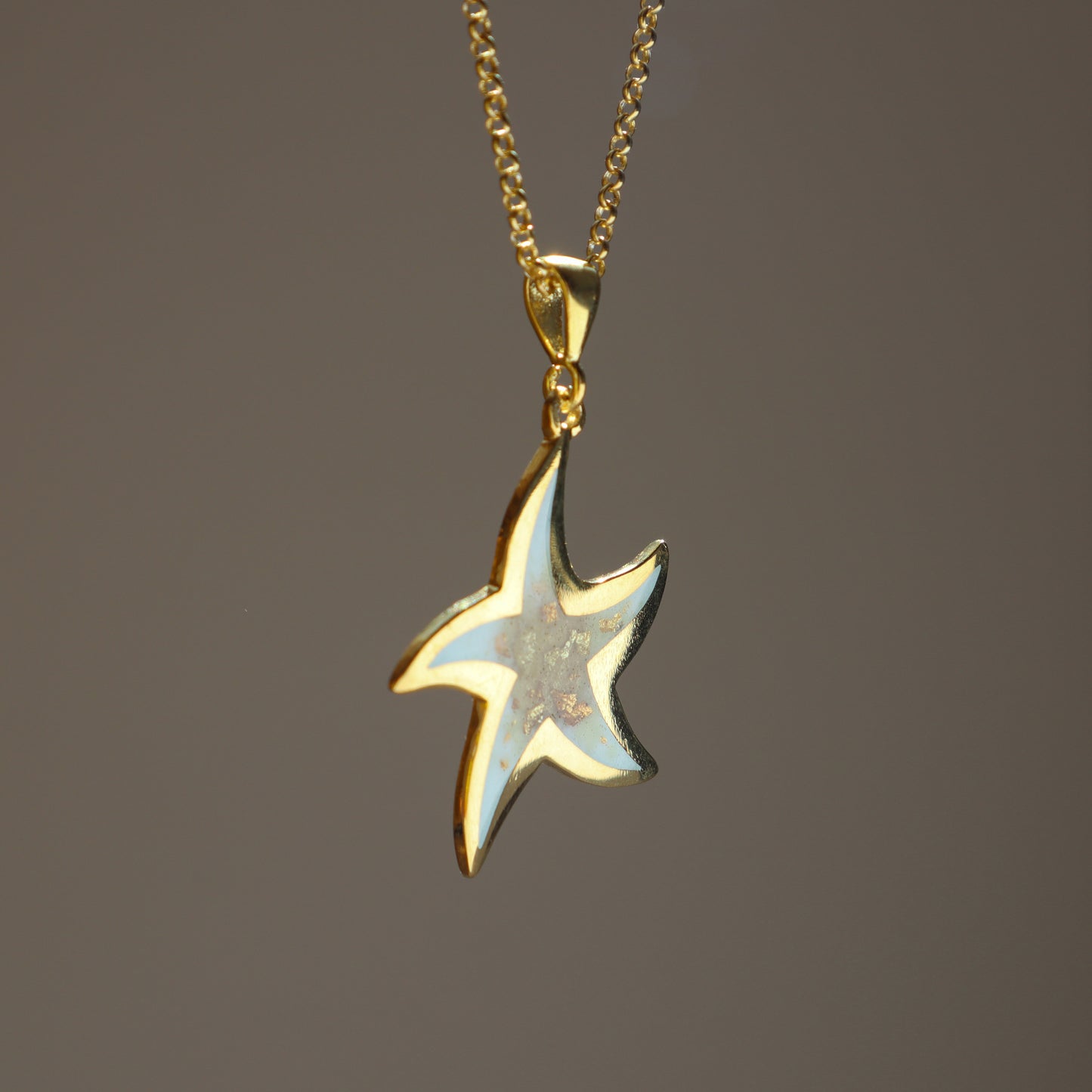 starfish enamel necklace, georgian enamel, minankari