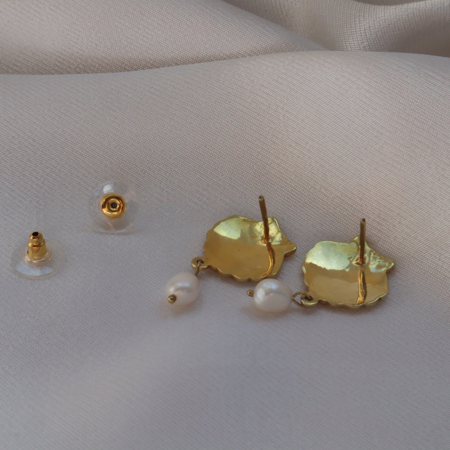 gold cloisonne earrings