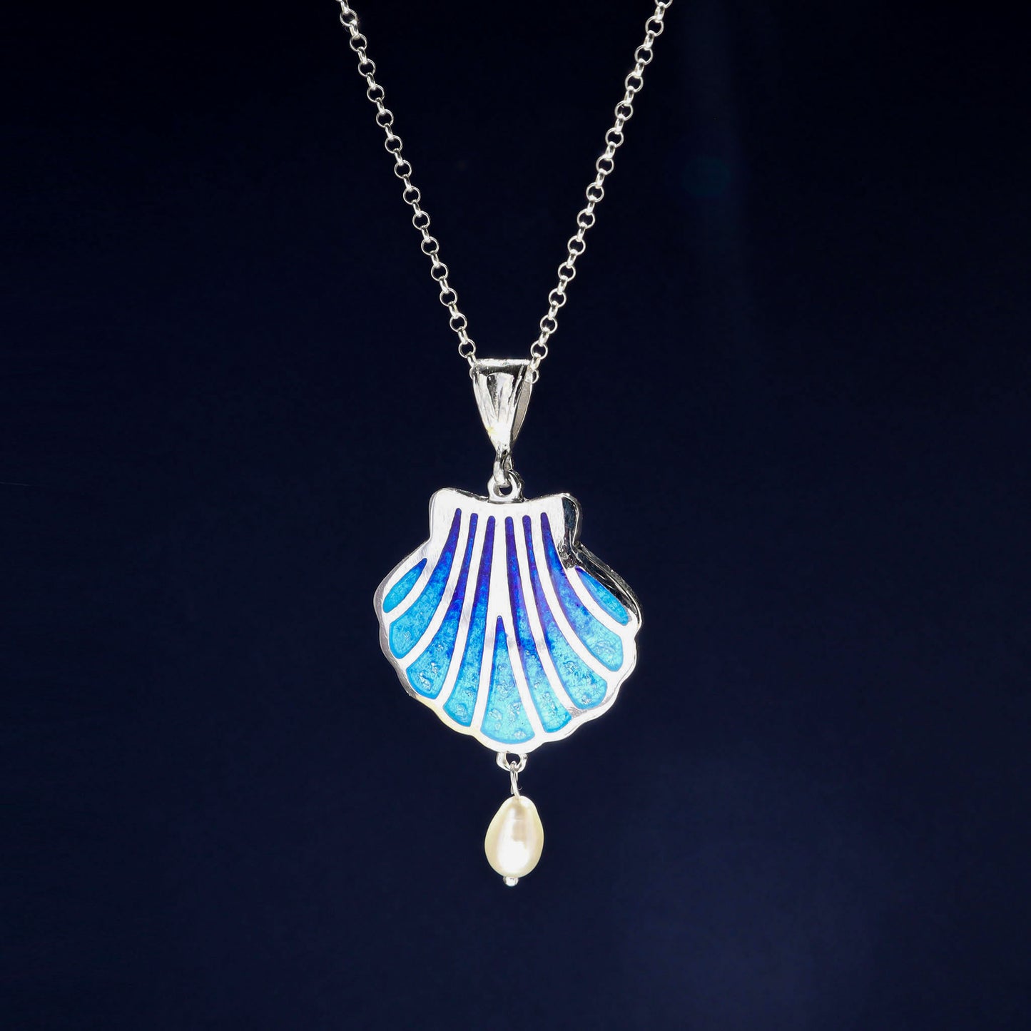 seashell necklace with pearl, pearl necklace, minankari