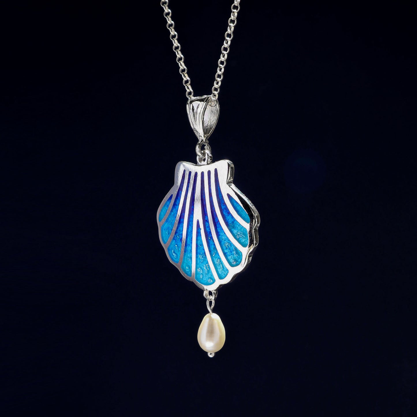 silver enamel necklace, georgian cloisonne