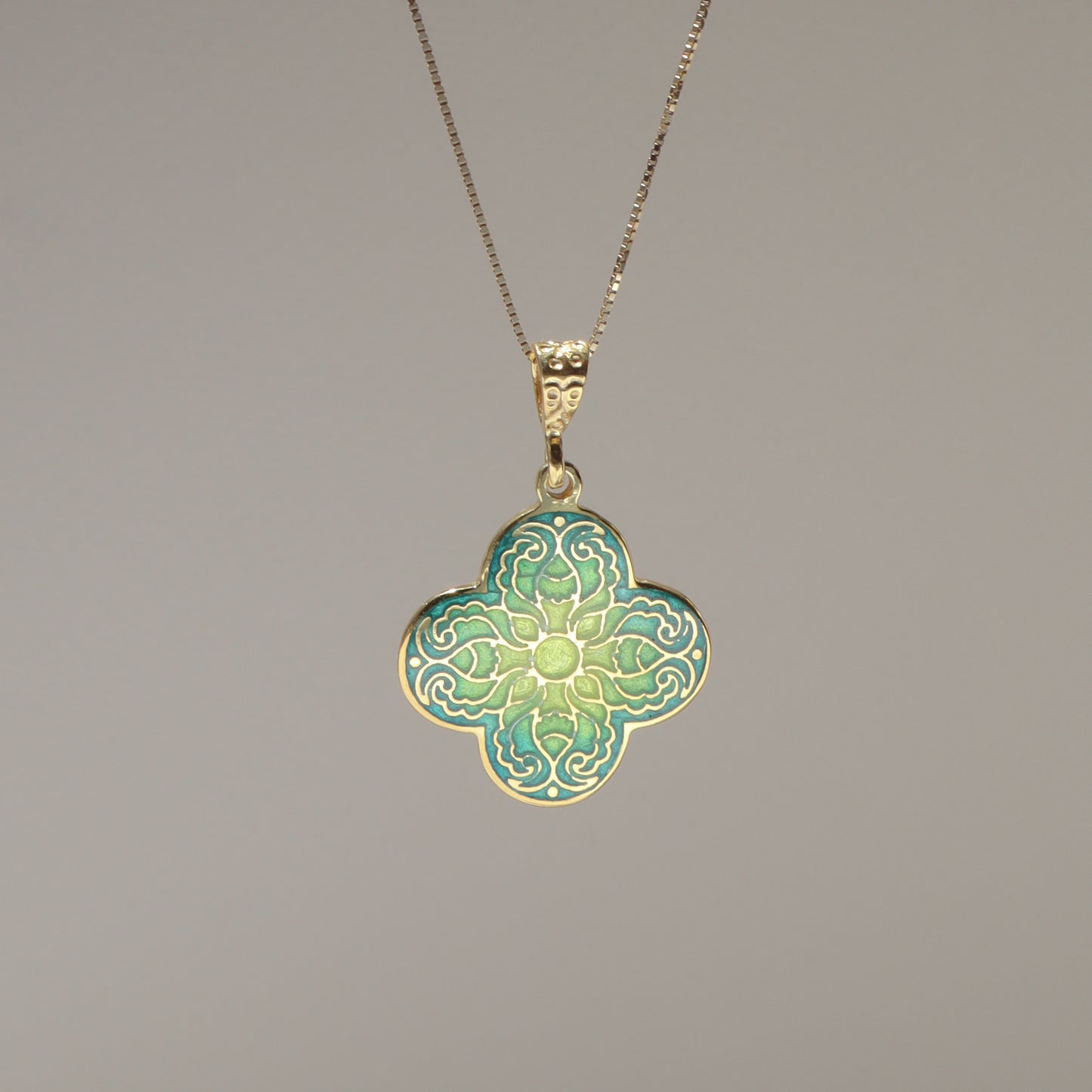 Handmade Green Enamel Cross