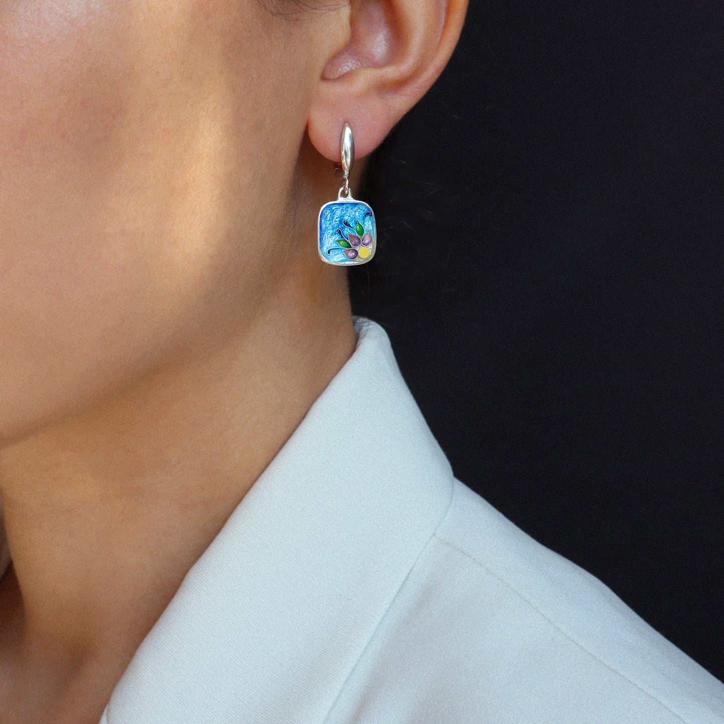 sterling silver enamel earrings l minankari