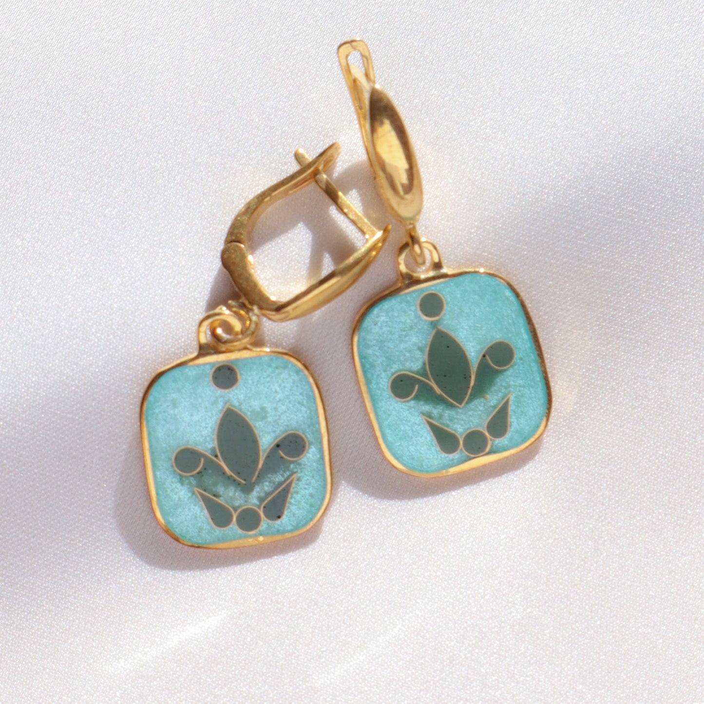 enamel earrings, handmade jewelry
