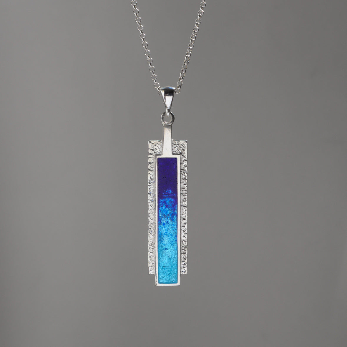 blue enamel necklace, cloionne jewelry