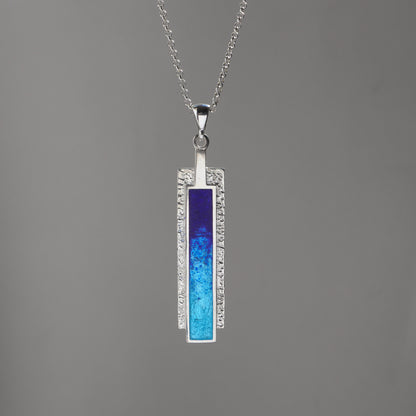 blue enamel necklace, cloionne jewelry