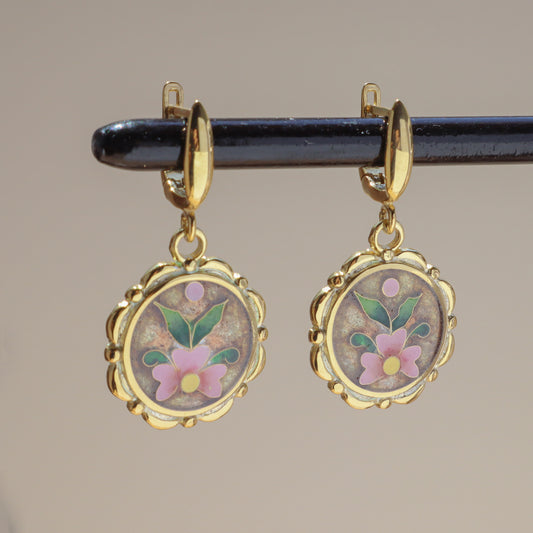 Floral Gold Earrings