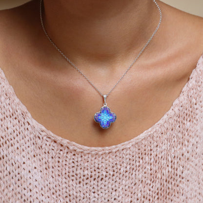 Handmade Blue Enamel Cross