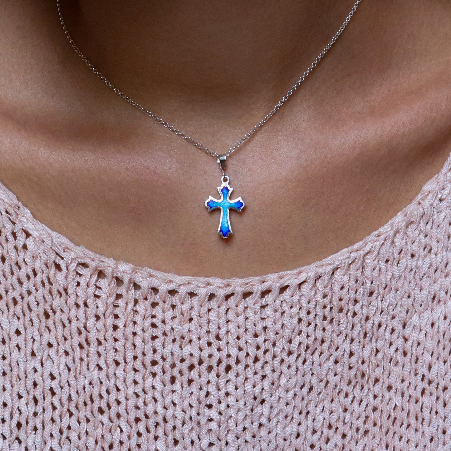 Men's Silver Cross Pendant