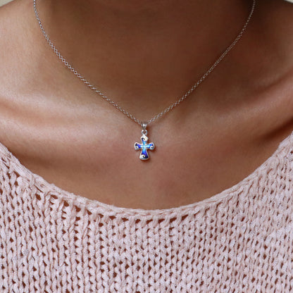 Unisex Silver Cross Necklace