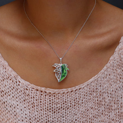 Enamel Leaf Necklace