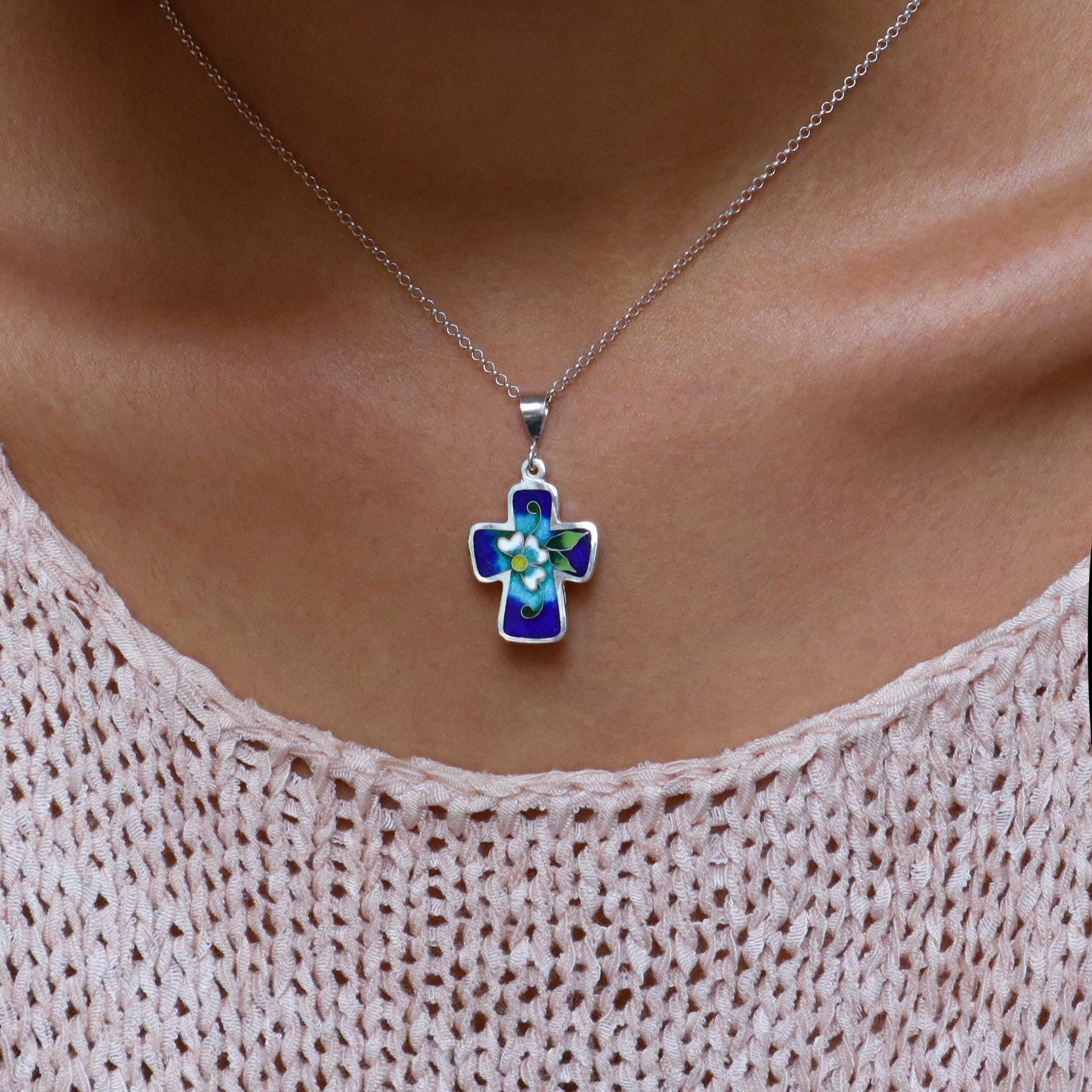 Blue Enamel Cross