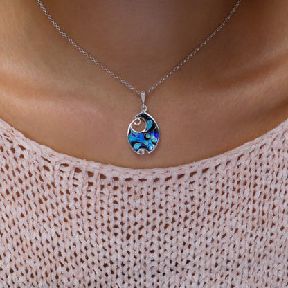 Blue Black Cloisonné Necklace