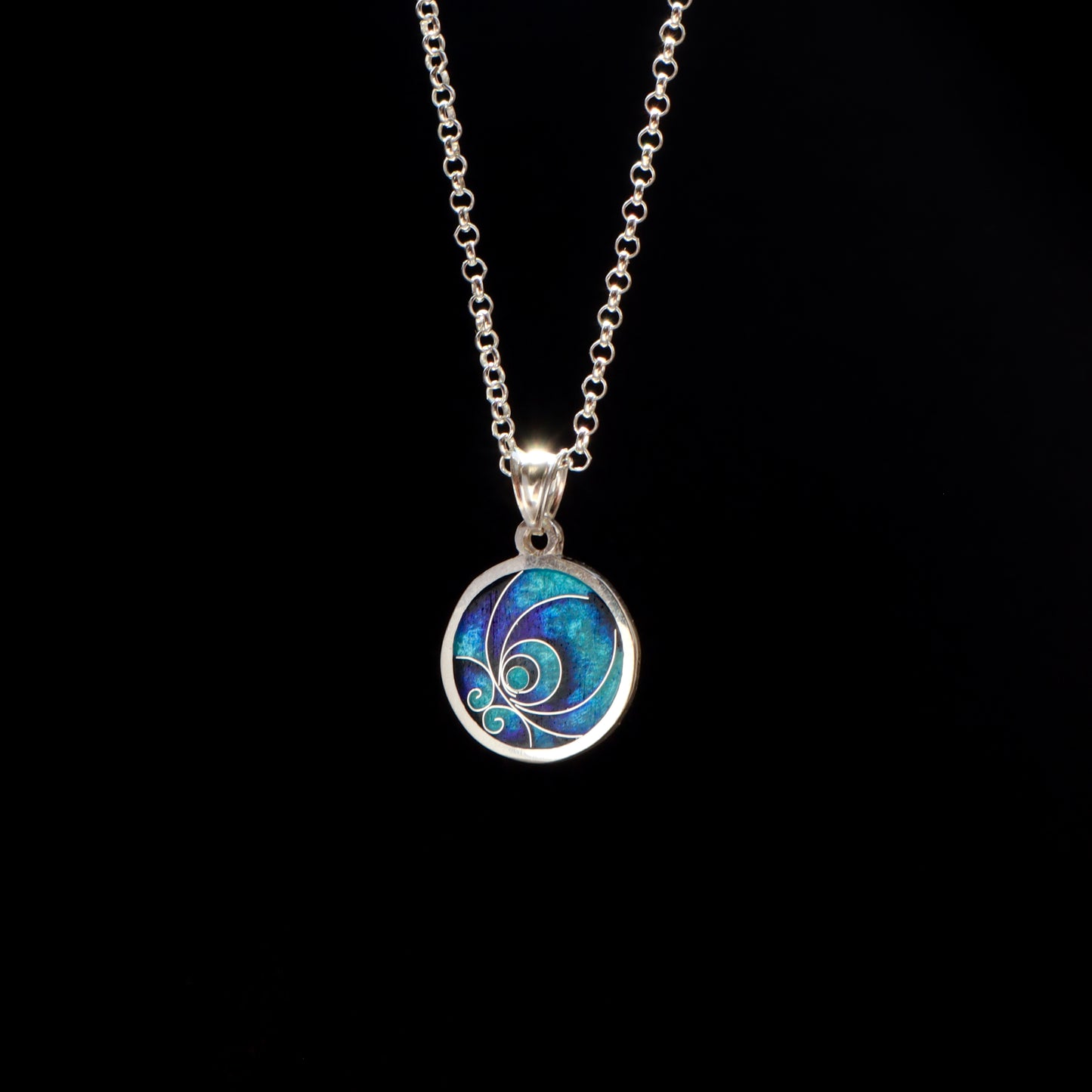 tbilisi jewelry, blue cloisonne pendant