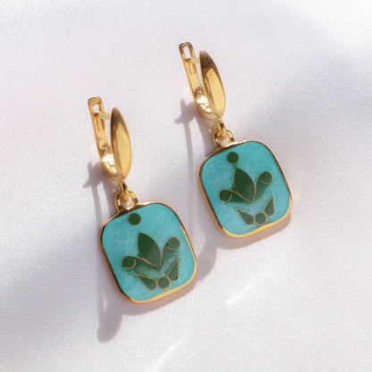 minankari, cloisonne earrings
