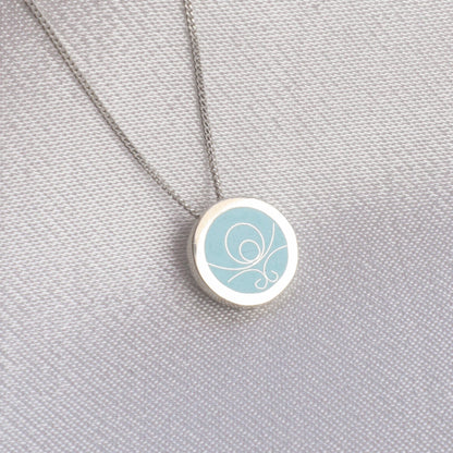 tiny Turquoise Cloisonne pendant, minankari