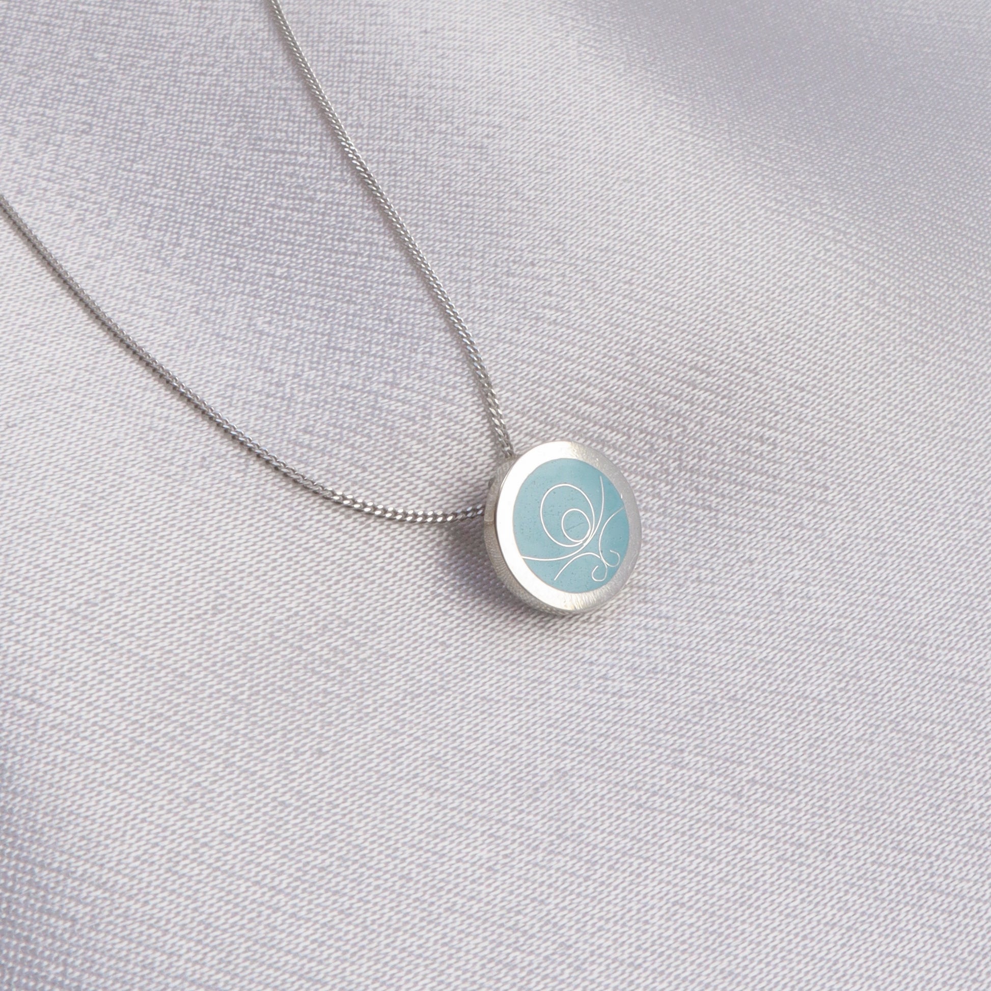 cloisonne enamel jewelry, handmade silver pendant
