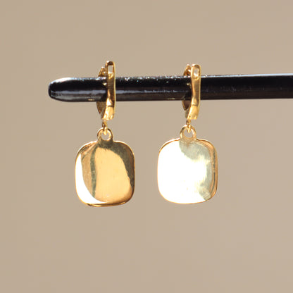 gold enamel earrings, handmade jewelry