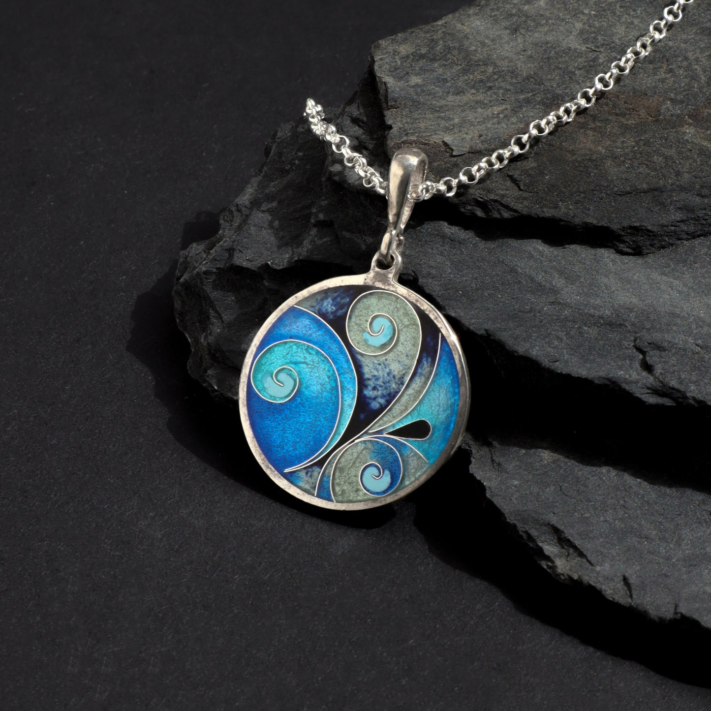 blue cloisonne necklace, georgian cloisonne enamel