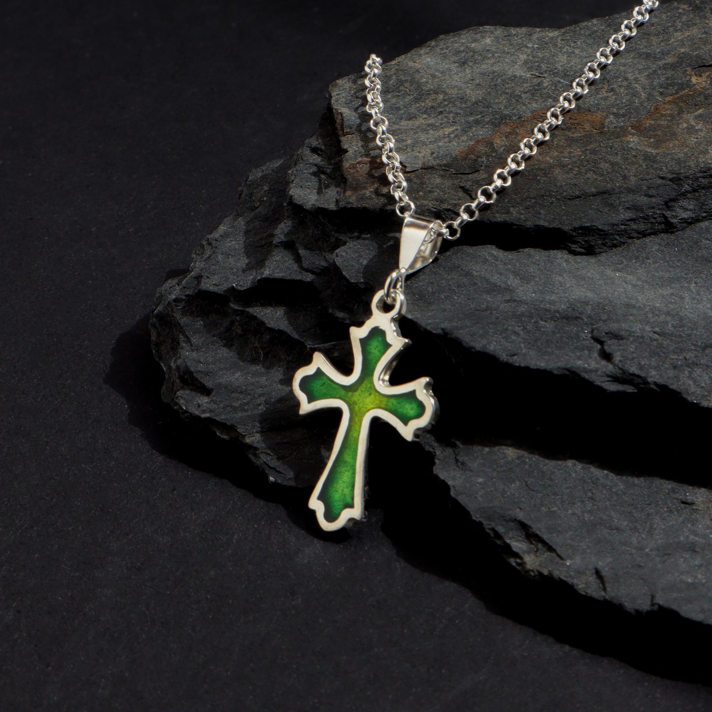 sterling silver cross, enamel cross necklace