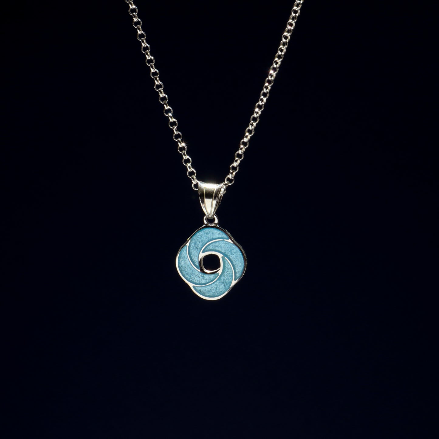 georgian enamel pendant, blue loisonne necklace