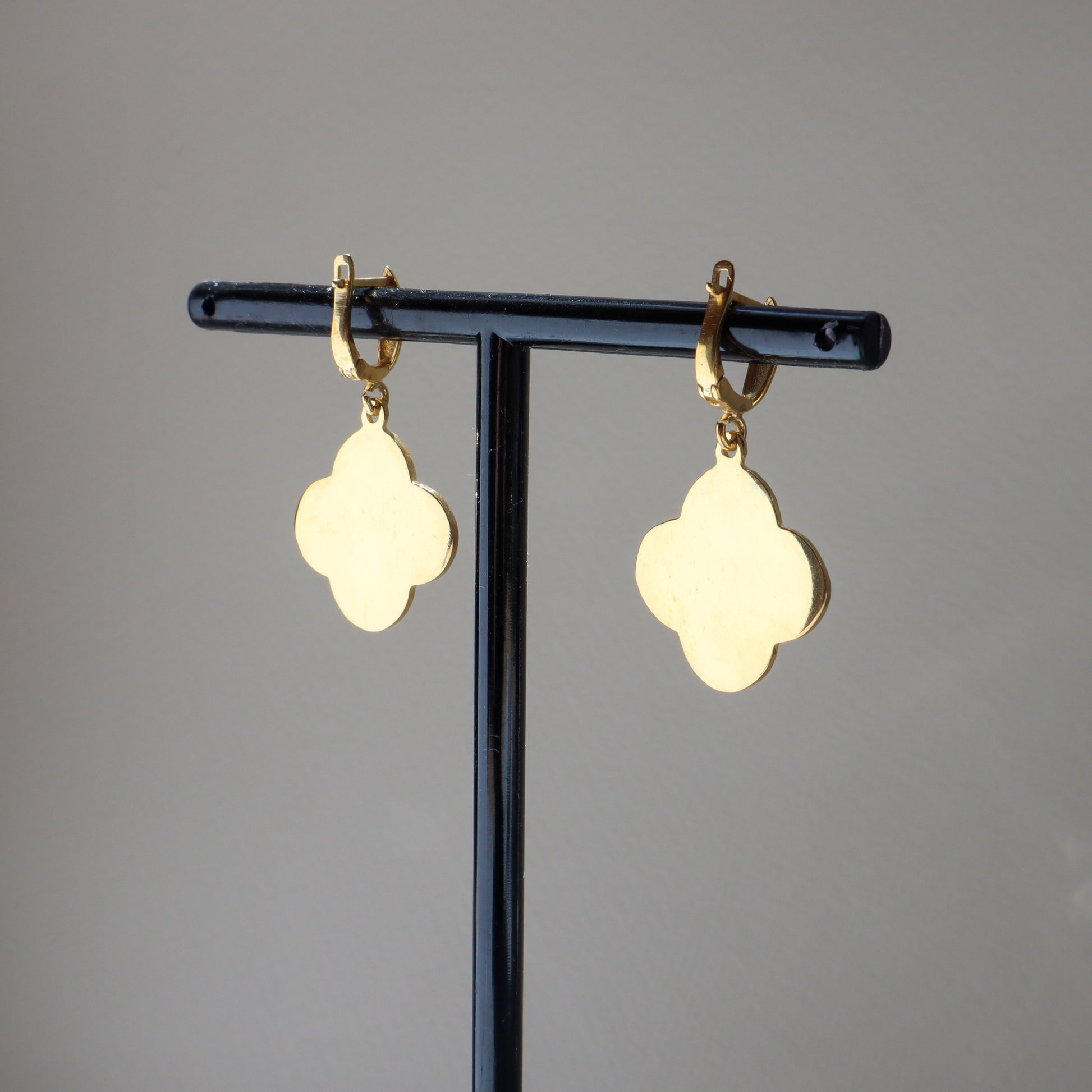 dangle gold earrings, gold enamel earrings