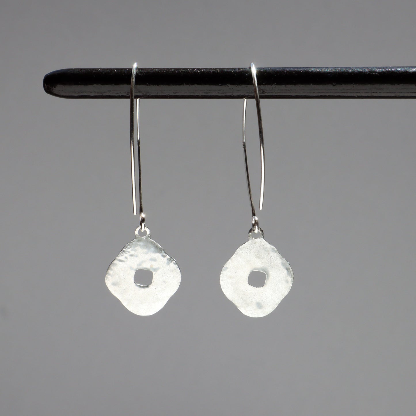 sterling silver hoop earrings, georgian enamel minankari