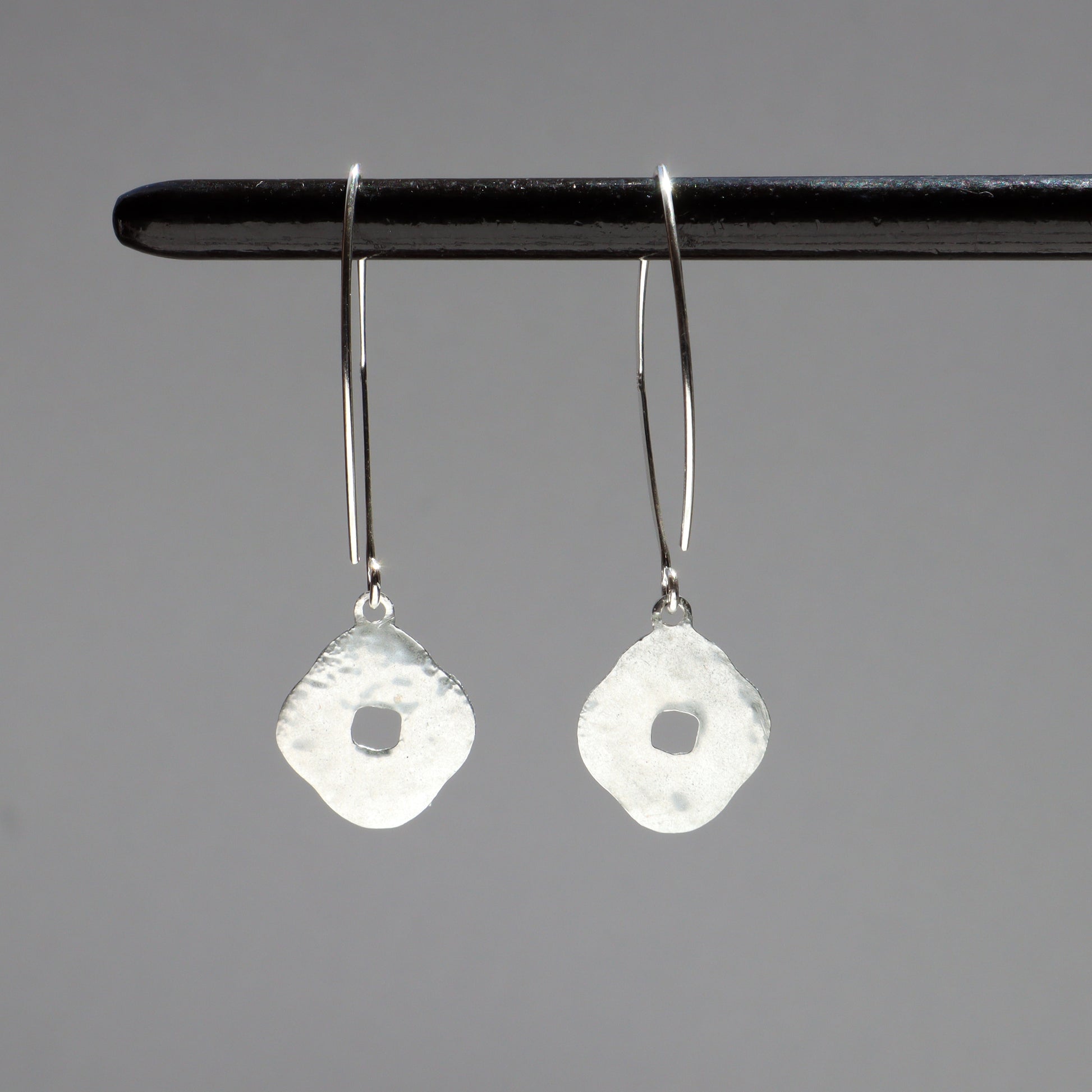 sterling silver hoop earrings, georgian enamel minankari