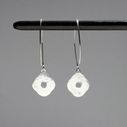 sterling silver hoop earrings, georgian enamel minankari