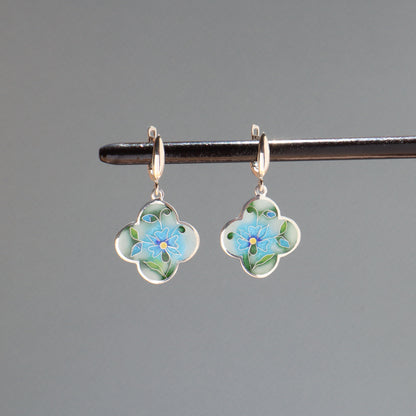 dangling flower earrings, flower earrings