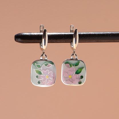minankari earrings, dangle enamel earrings