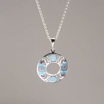 round cloisonne necklace, georgian enamel