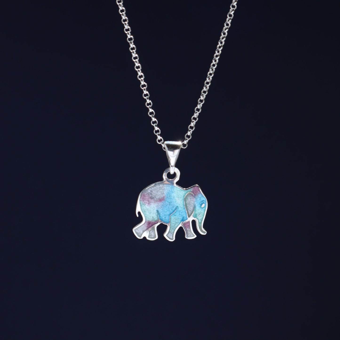 elephant pendant, sterling silver pendant necklace