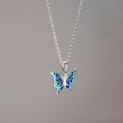 butterfly pendant necklace, handmade jewelry