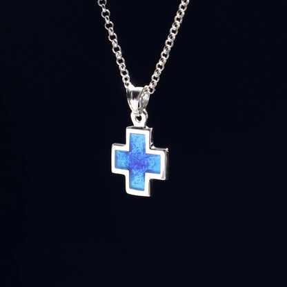 cross necklace silver, men's cross necklace
