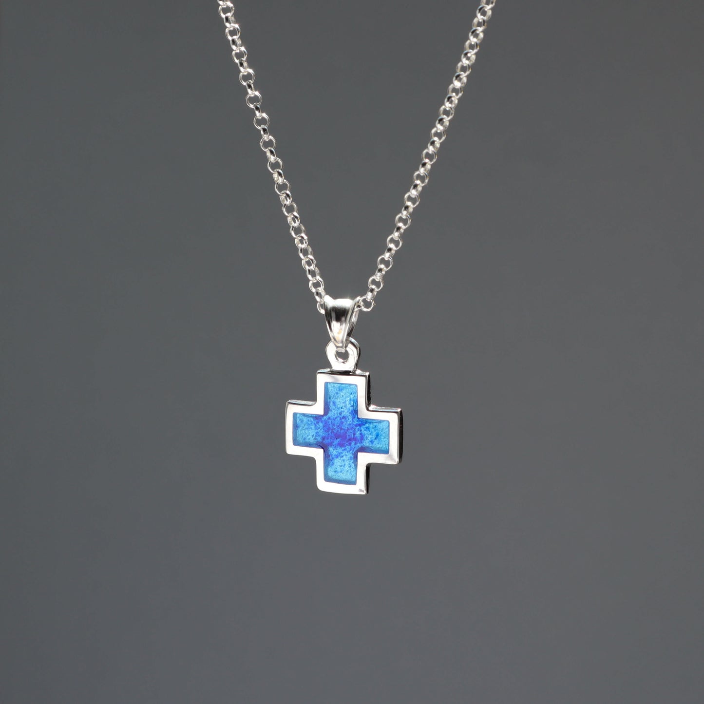 georgian enamel blue enamel cross pendant