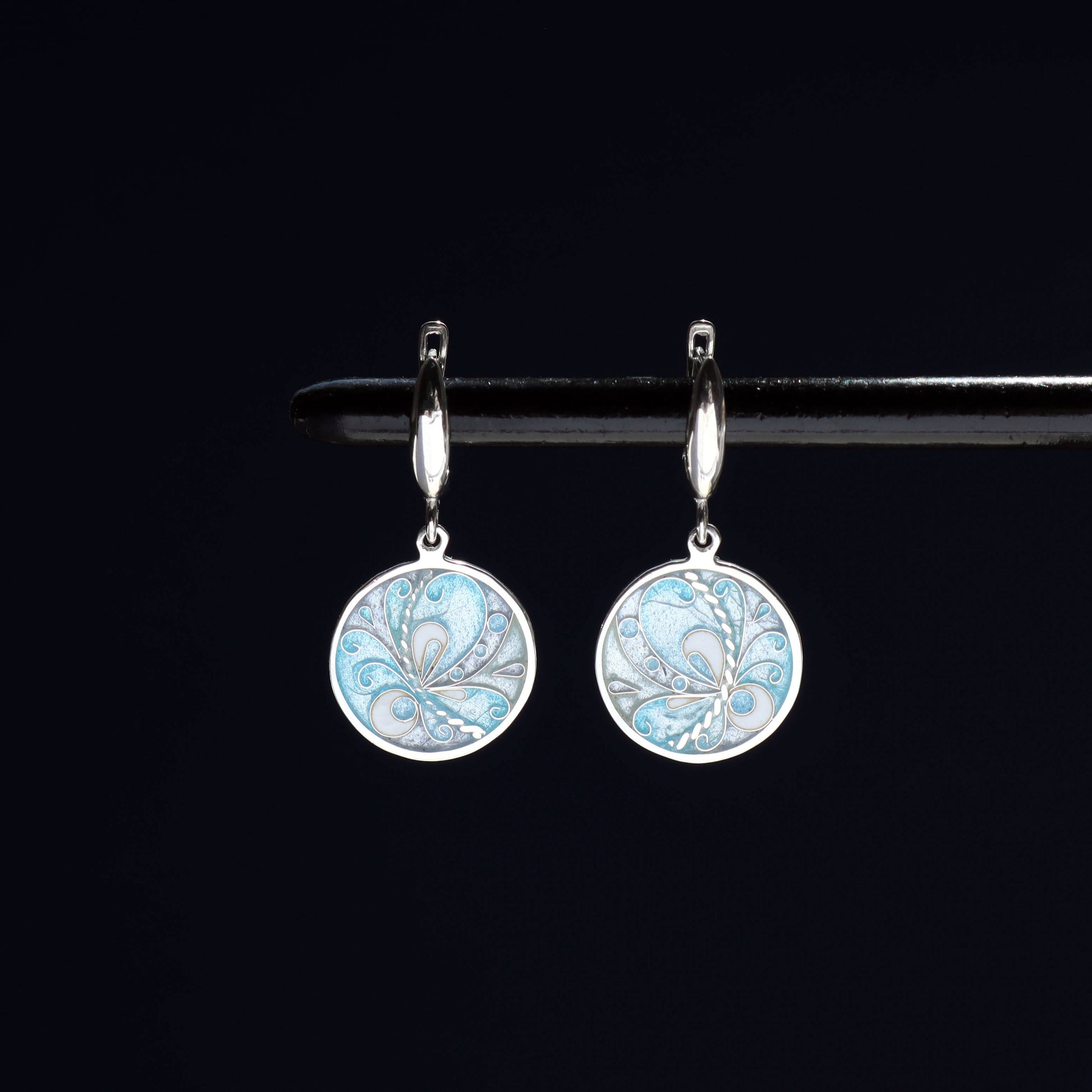 georgian enamel jewelry, minankari earrings, tbilisi