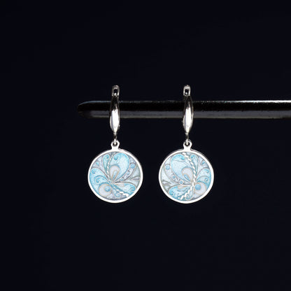 georgian enamel jewelry, minankari earrings, tbilisi