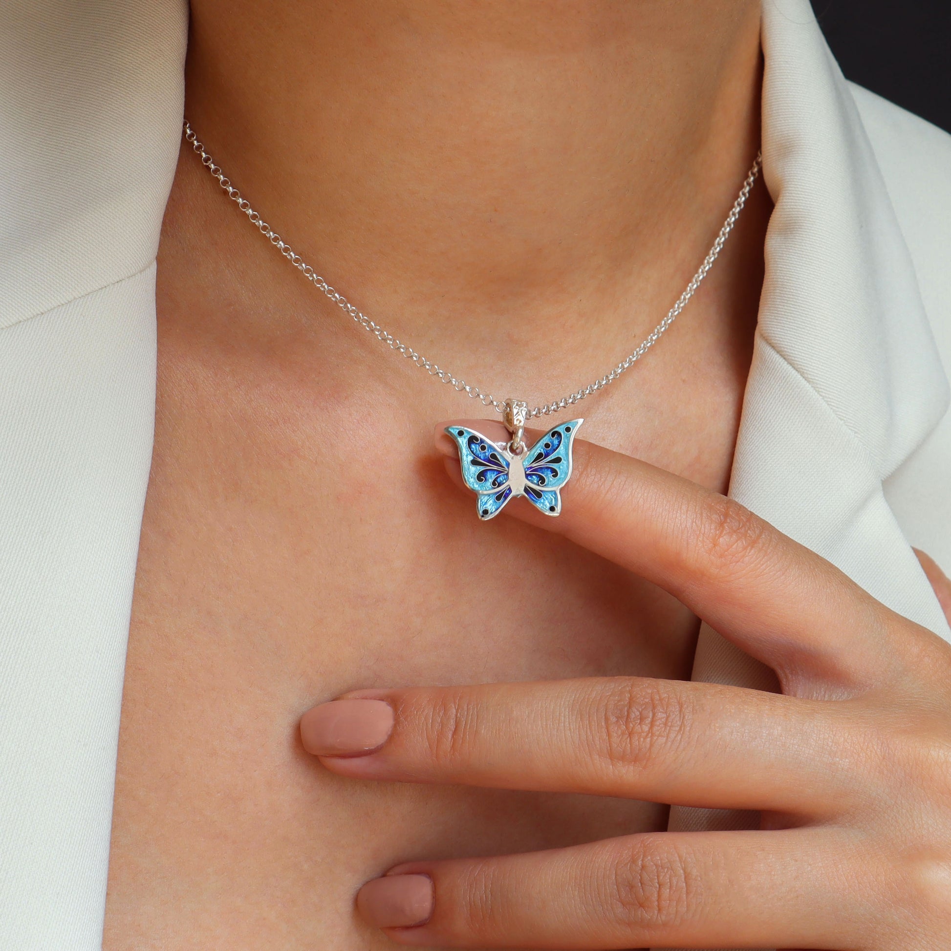 sterling silver butterfly necklace